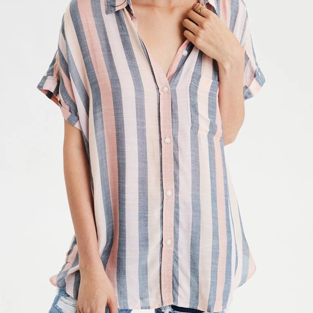 Rolled Sleeve Button Down